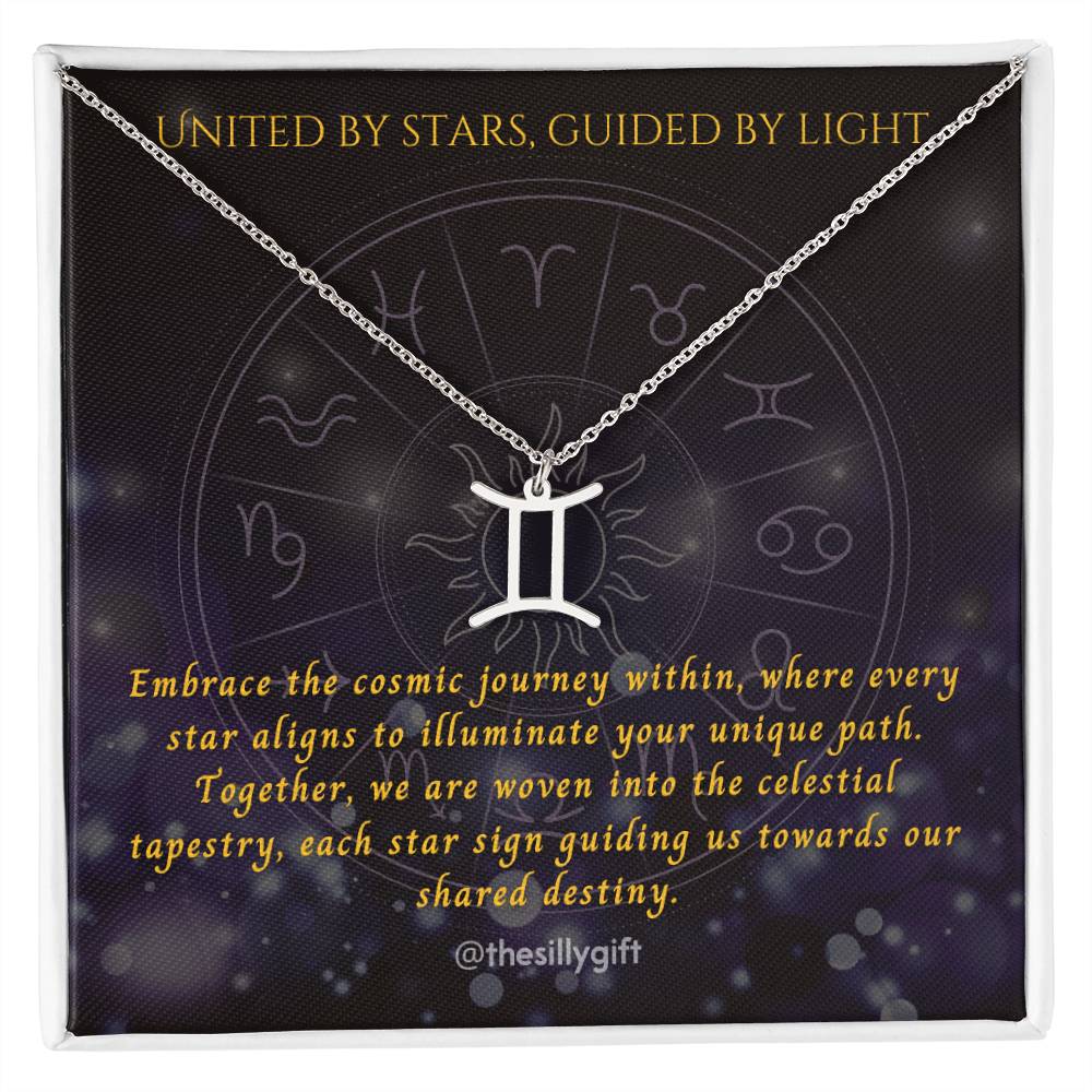 Astral Elegance Zodiac Necklace – Astrological Charm with Adjustable Chain