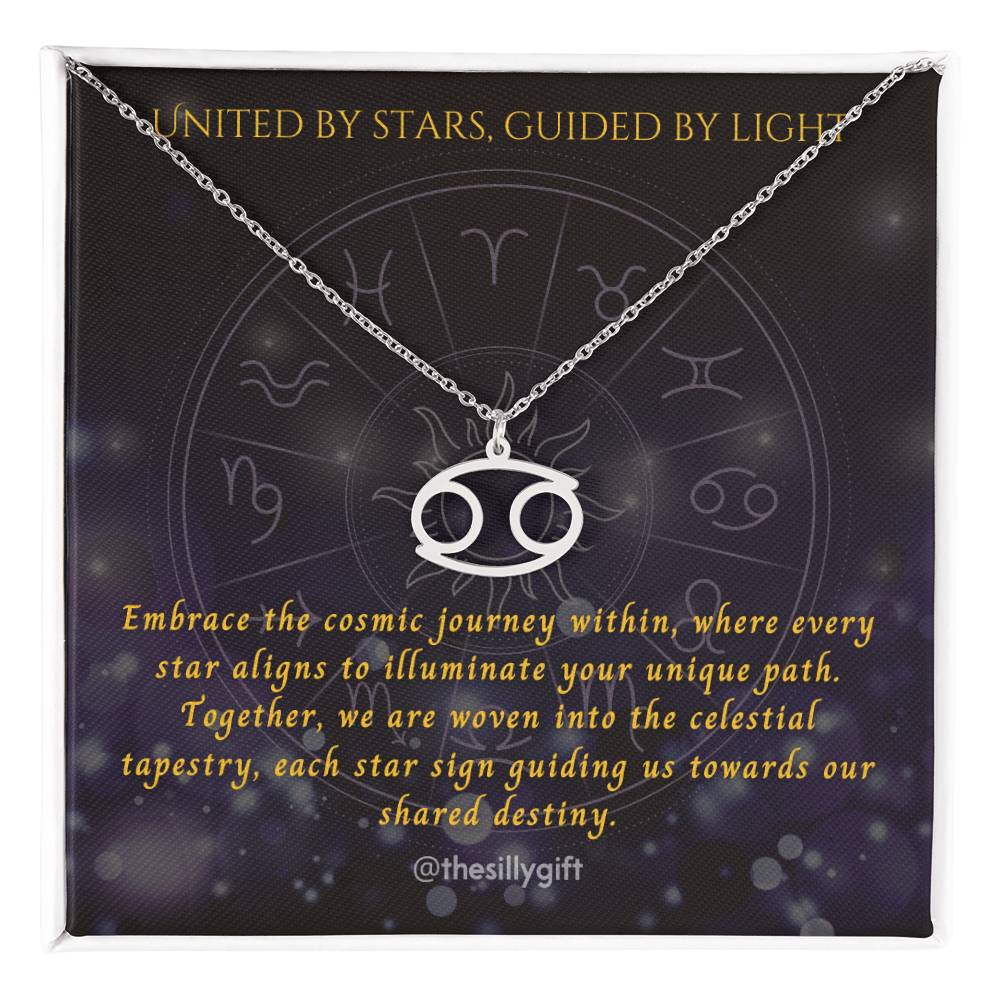 Astral Elegance Zodiac Necklace – Astrological Charm with Adjustable Chain