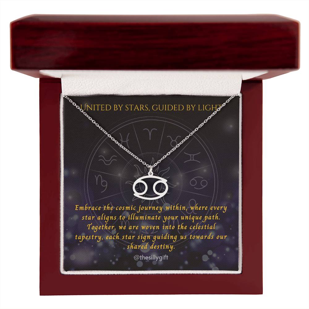 Astral Elegance Zodiac Necklace – Astrological Charm with Adjustable Chain