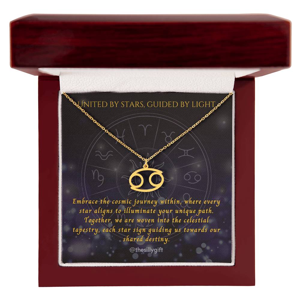 Astral Elegance Zodiac Necklace – Astrological Charm with Adjustable Chain