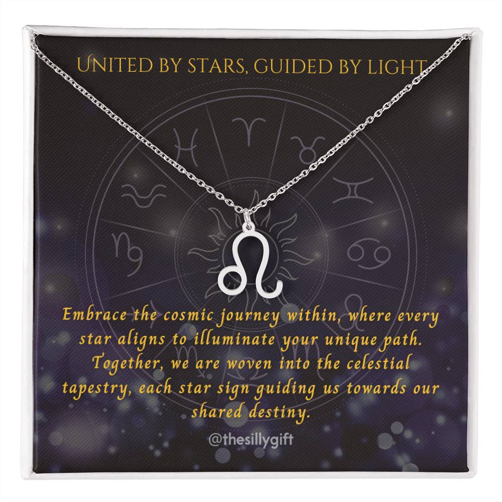 Astral Elegance Zodiac Necklace – Astrological Charm with Adjustable Chain