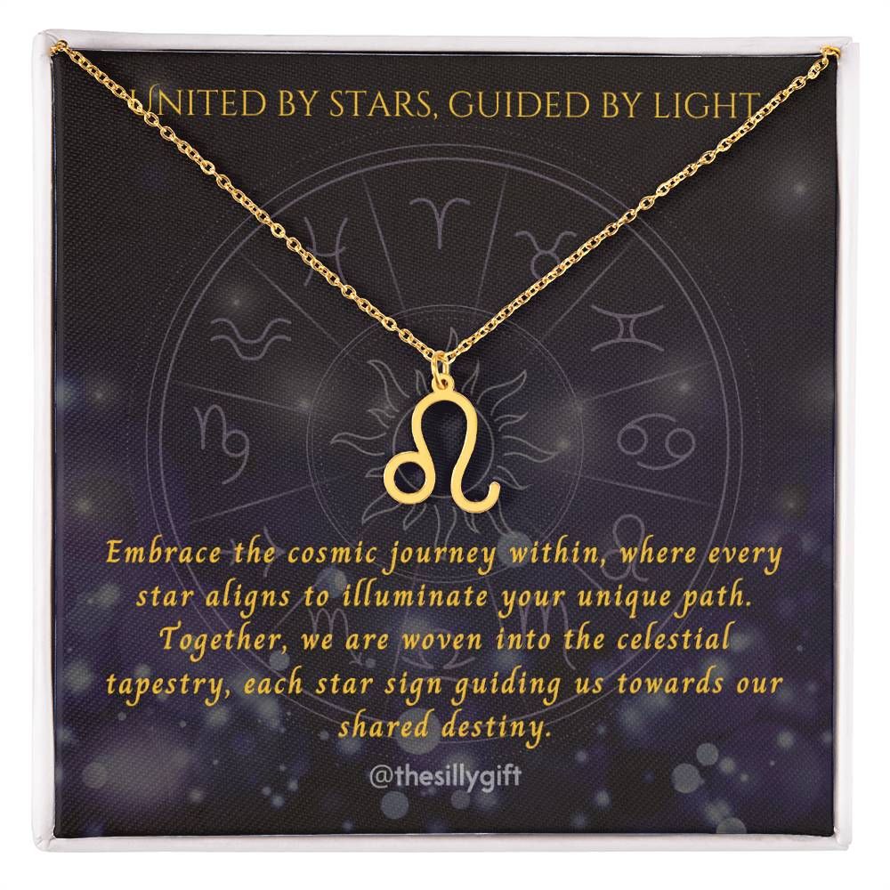 Astral Elegance Zodiac Necklace – Astrological Charm with Adjustable Chain