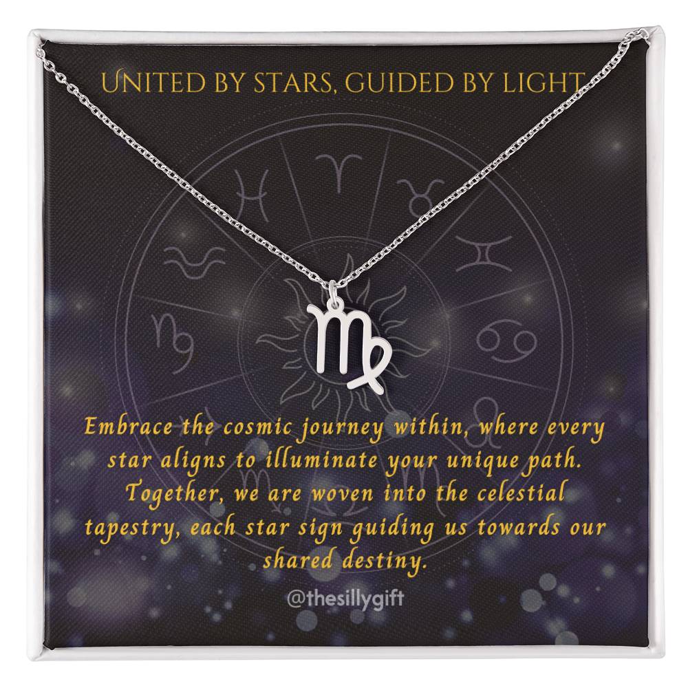 Astral Elegance Zodiac Necklace – Astrological Charm with Adjustable Chain