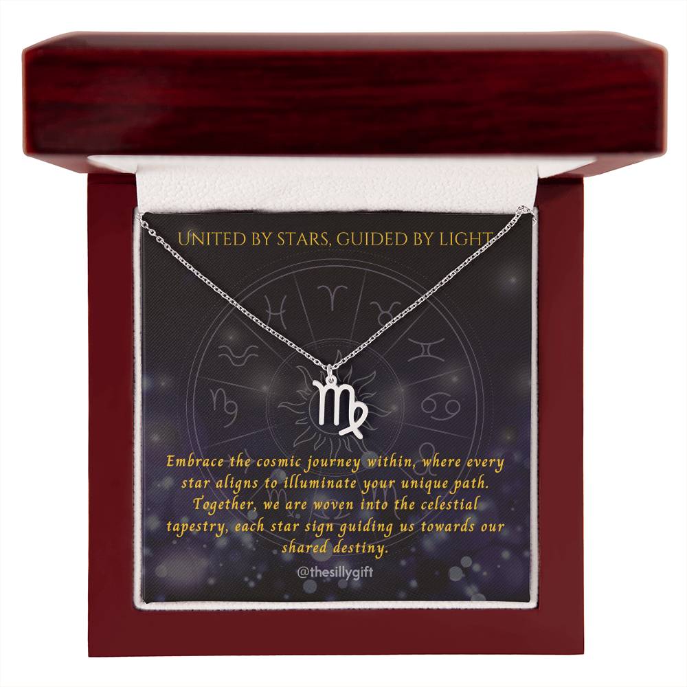 Astral Elegance Zodiac Necklace – Astrological Charm with Adjustable Chain