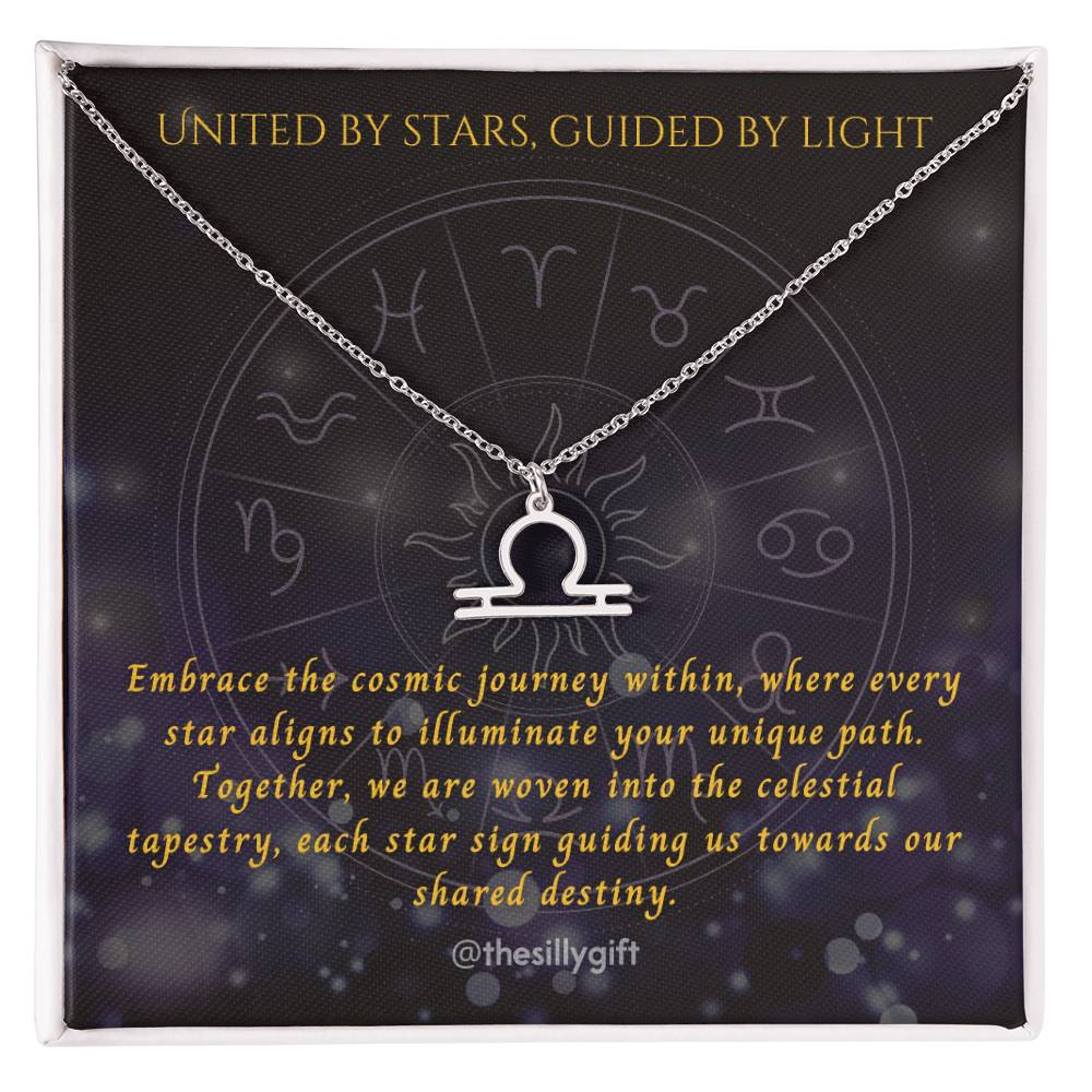 Astral Elegance Zodiac Necklace – Astrological Charm with Adjustable Chain