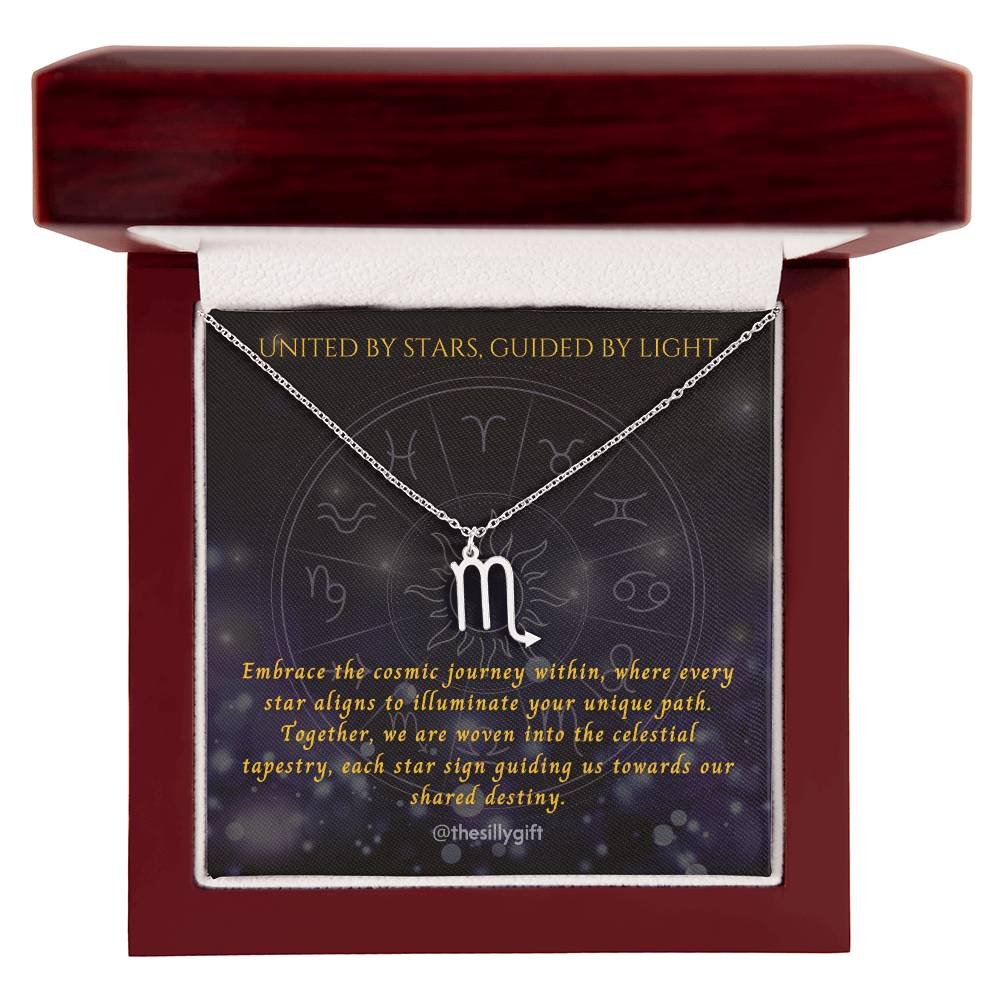 Astral Elegance Zodiac Necklace – Astrological Charm with Adjustable Chain