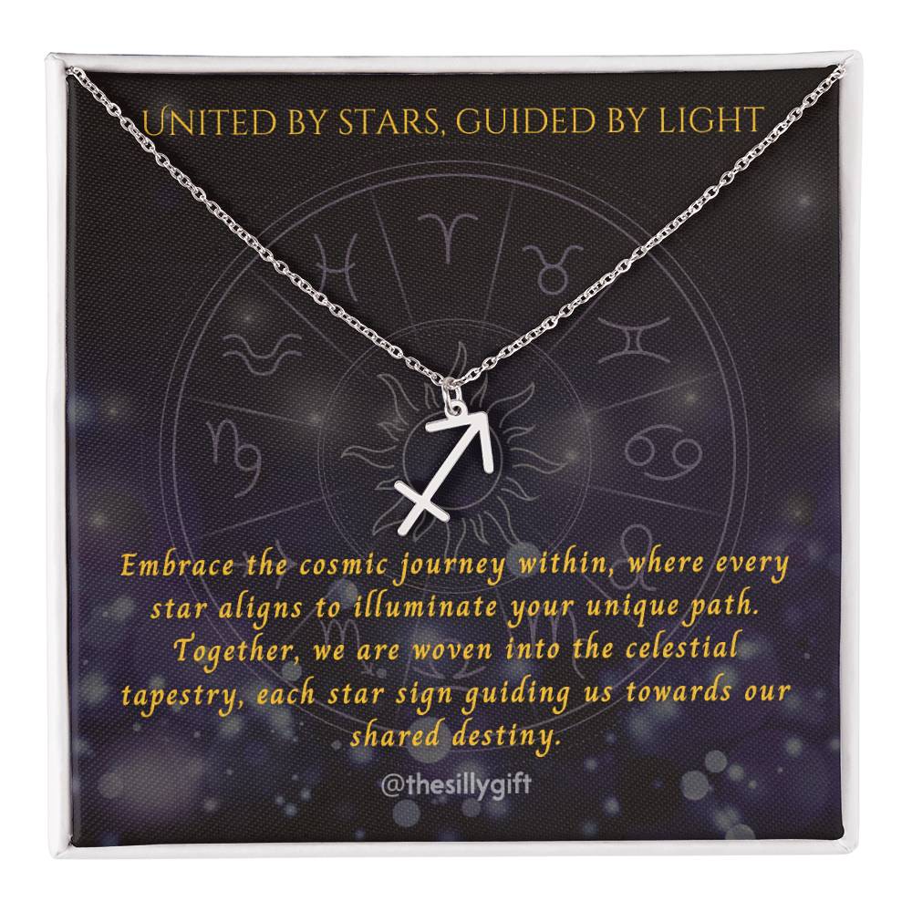 Astral Elegance Zodiac Necklace – Astrological Charm with Adjustable Chain