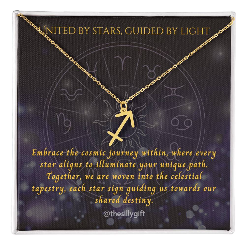 Astral Elegance Zodiac Necklace – Astrological Charm with Adjustable Chain