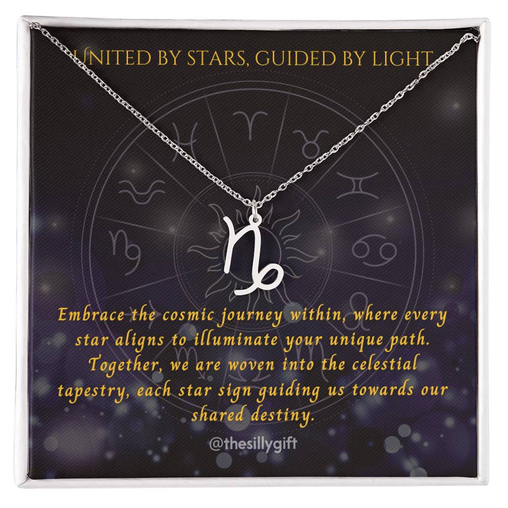 Astral Elegance Zodiac Necklace – Astrological Charm with Adjustable Chain