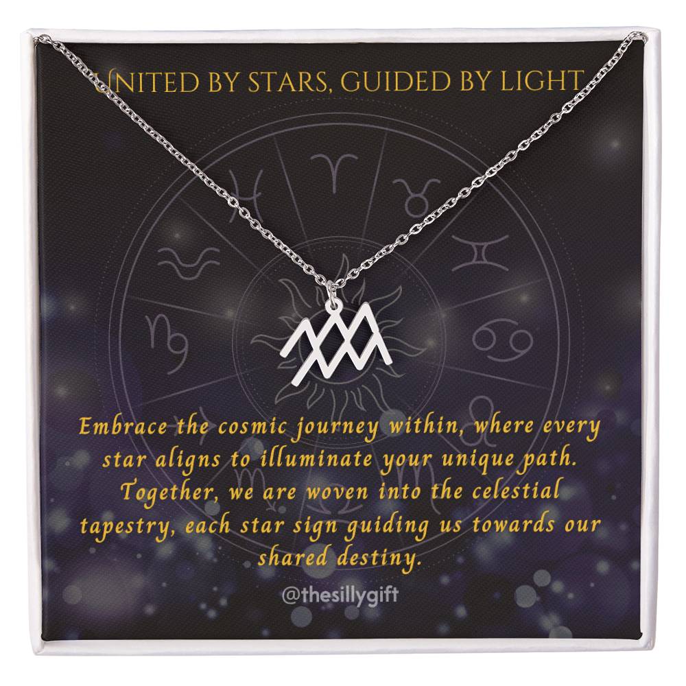 Astral Elegance Zodiac Necklace – Astrological Charm with Adjustable Chain