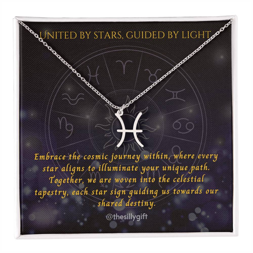 Astral Elegance Zodiac Necklace – Astrological Charm with Adjustable Chain