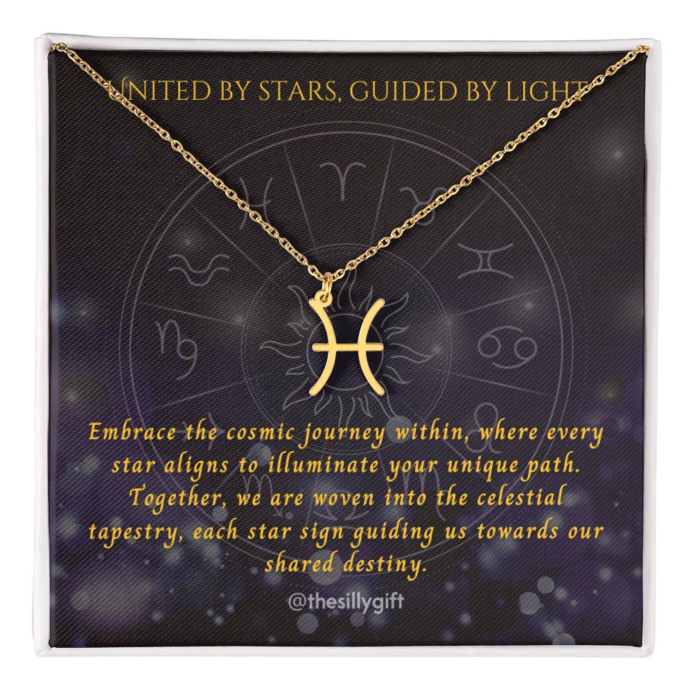 Astral Elegance Zodiac Necklace – Astrological Charm with Adjustable Chain