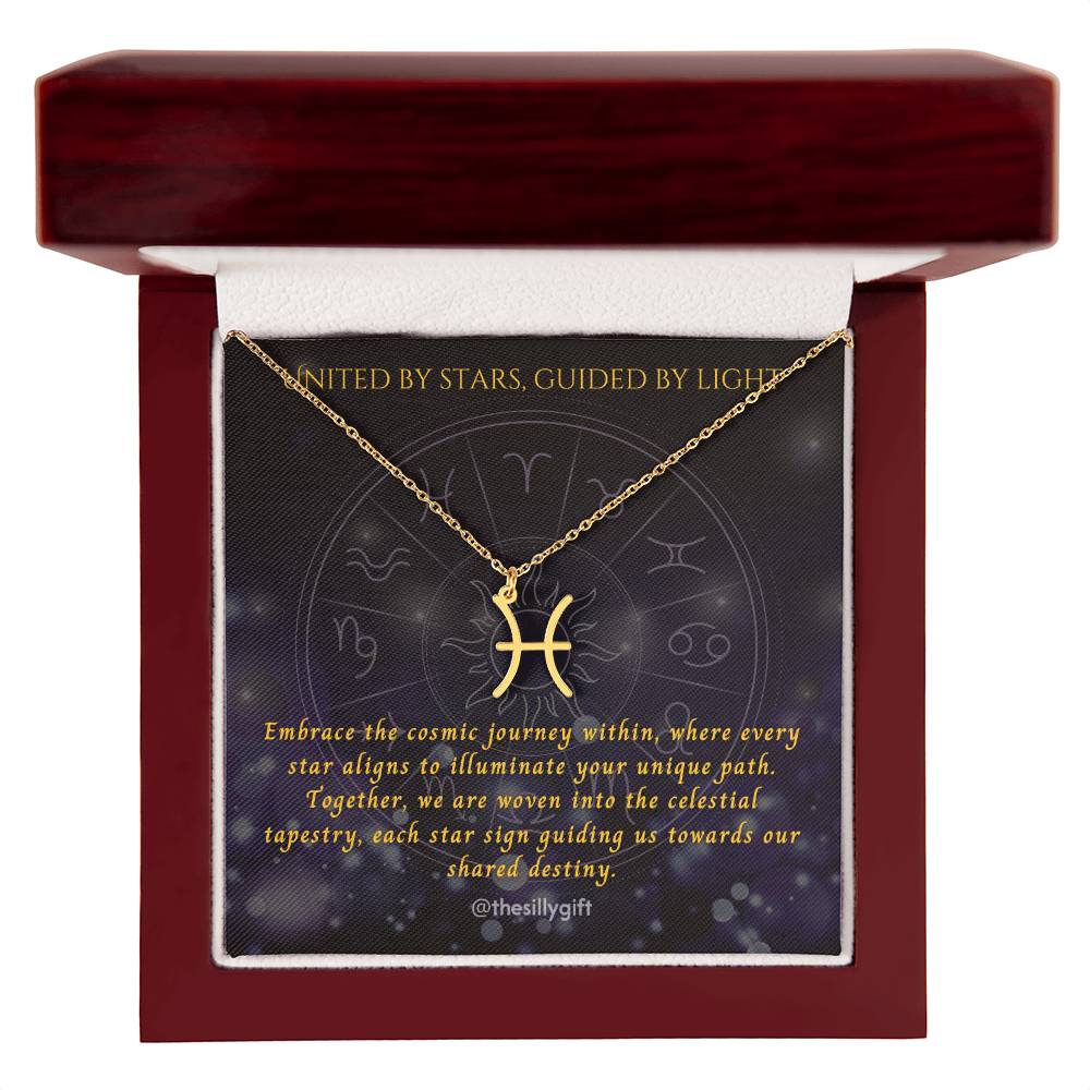 Astral Elegance Zodiac Necklace – Astrological Charm with Adjustable Chain